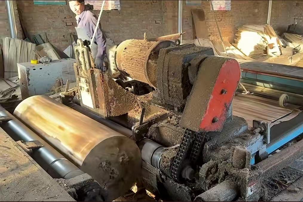 Chinese poplar veneer peeling mill