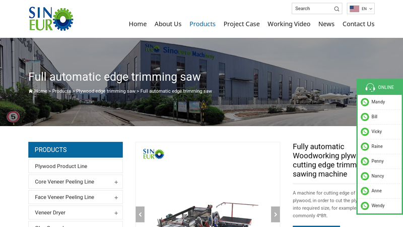 Fully automatic Woodworking plywood cutting edge trimming sawing ... factory