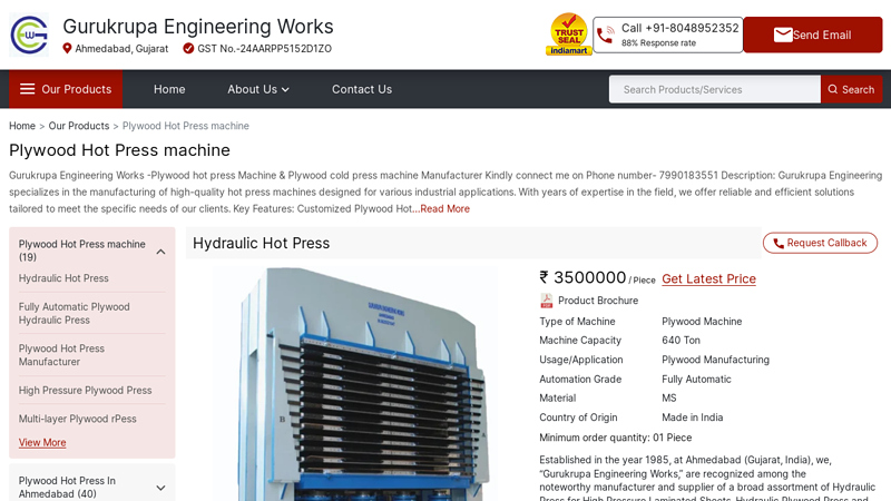 Plywood Hot Press machine factory